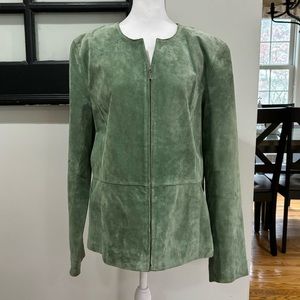 Charter Club Leather Suede Jacket Zipper Casual Spring Rodeo Western Size 16